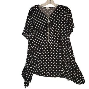 Avenue Polka Dot Tunic‎ Top Casual Blouse Plus Size 22/24 beach retro glam comfy